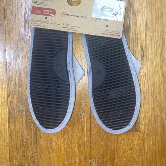 New Women's Dluxe Dearfoams Halloween Black Cat Slippers Memory Foam Grey Small - Picture 4 of 4